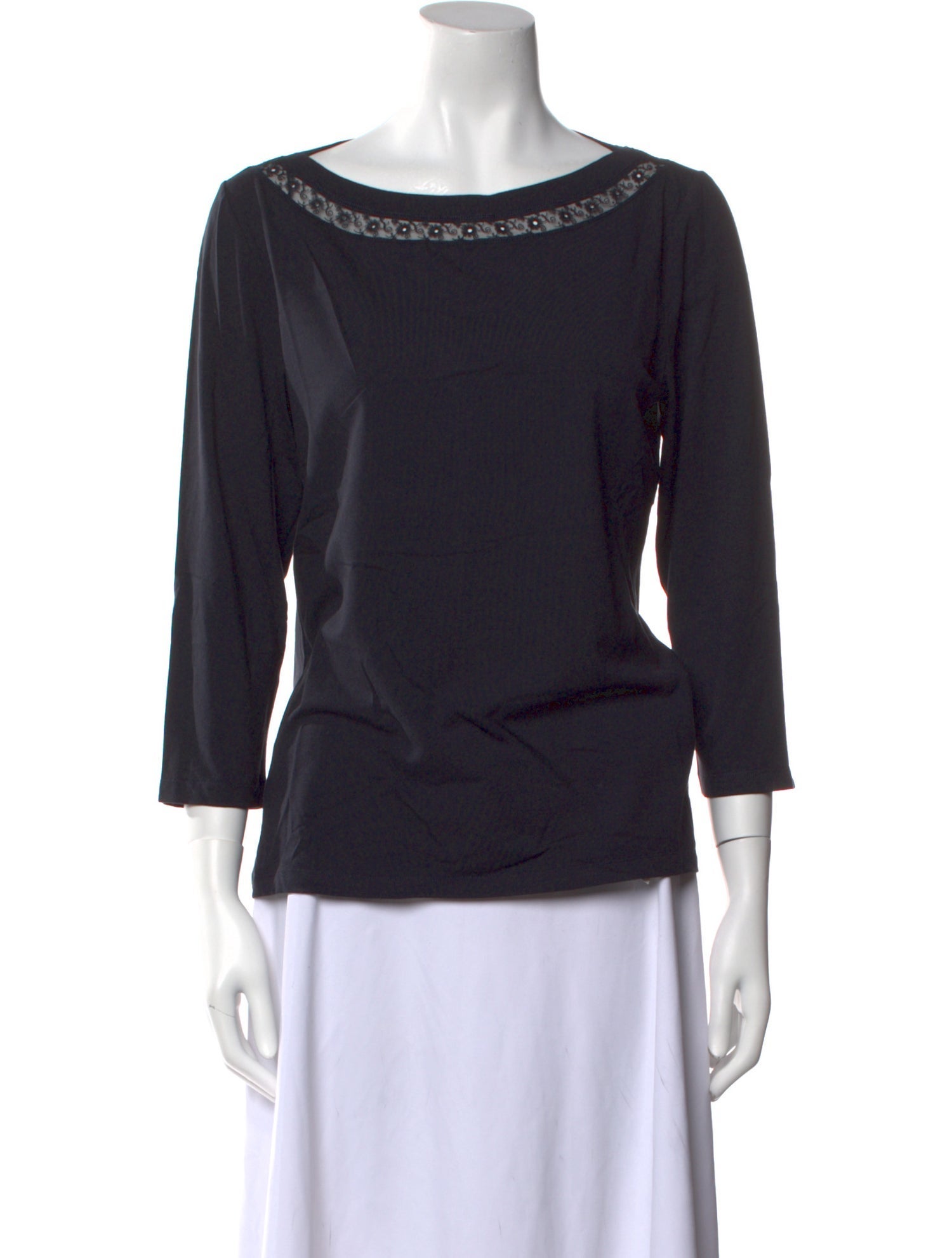 Leggiadro Scoop Neck Three-Quarter Sleeve Top w/ Tags