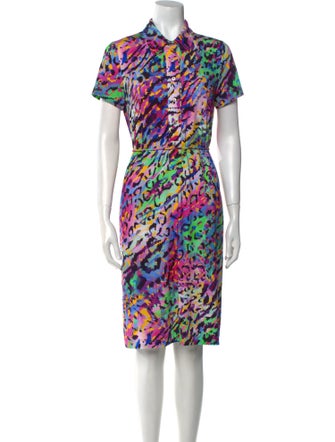 Leggiadro Printed Knee-Length Dress