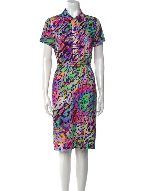 Leggiadro Printed Knee-Length Dress