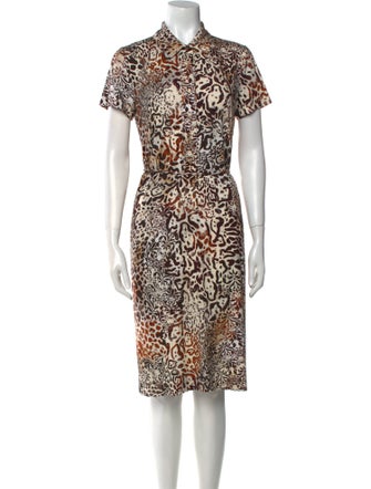 Leggiadro Animal Print Midi Length Dress
