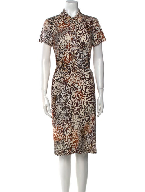 Leggiadro Animal Print Midi Length Dress