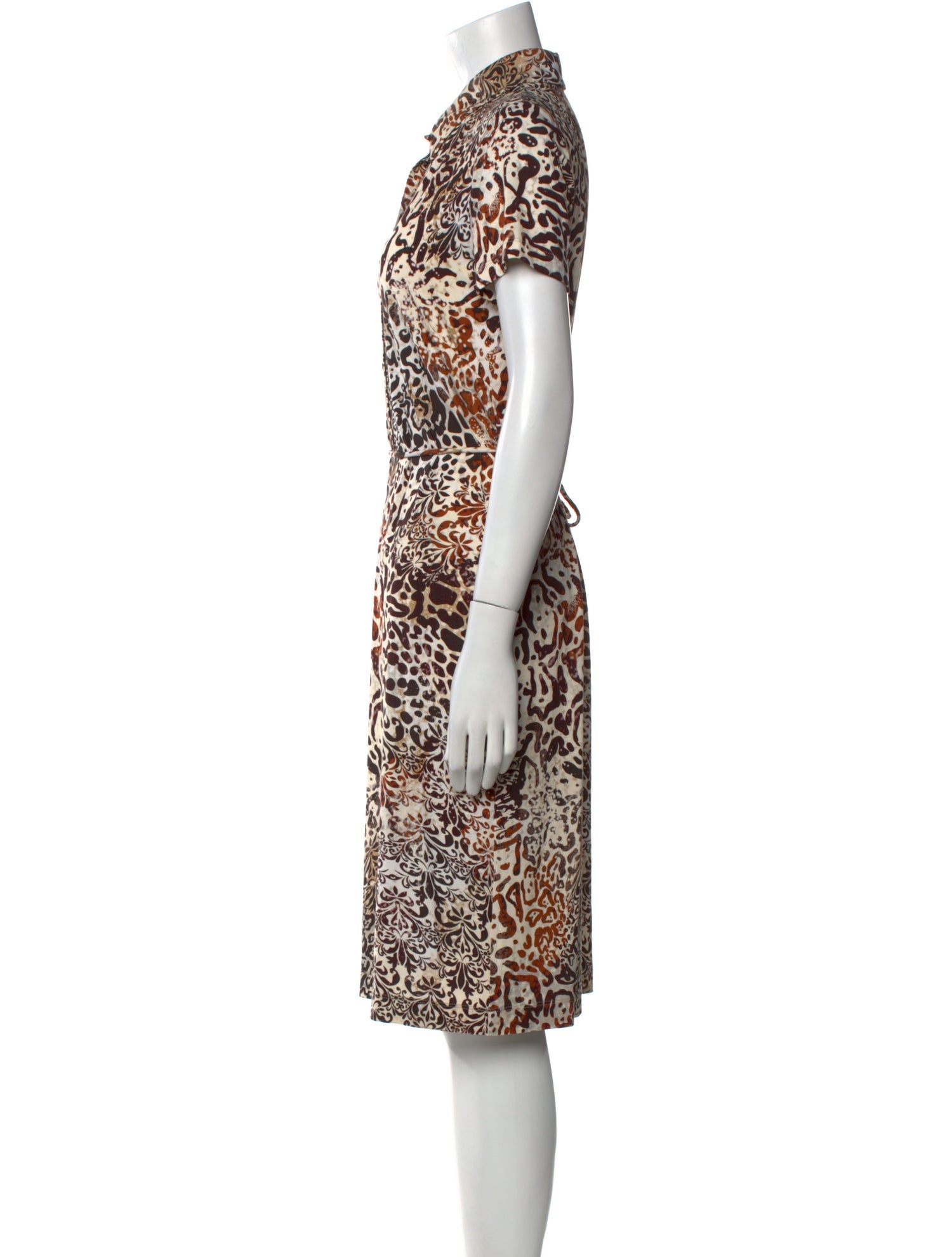 Leggiadro Animal Print Midi Length Dress