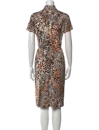 Leggiadro Animal Print Midi Length Dress