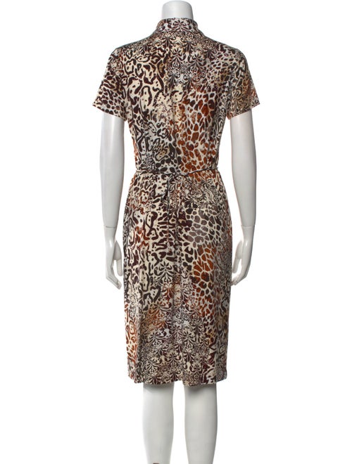 Leggiadro Animal Print Midi Length Dress