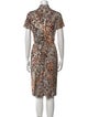 Leggiadro Animal Print Midi Length Dress