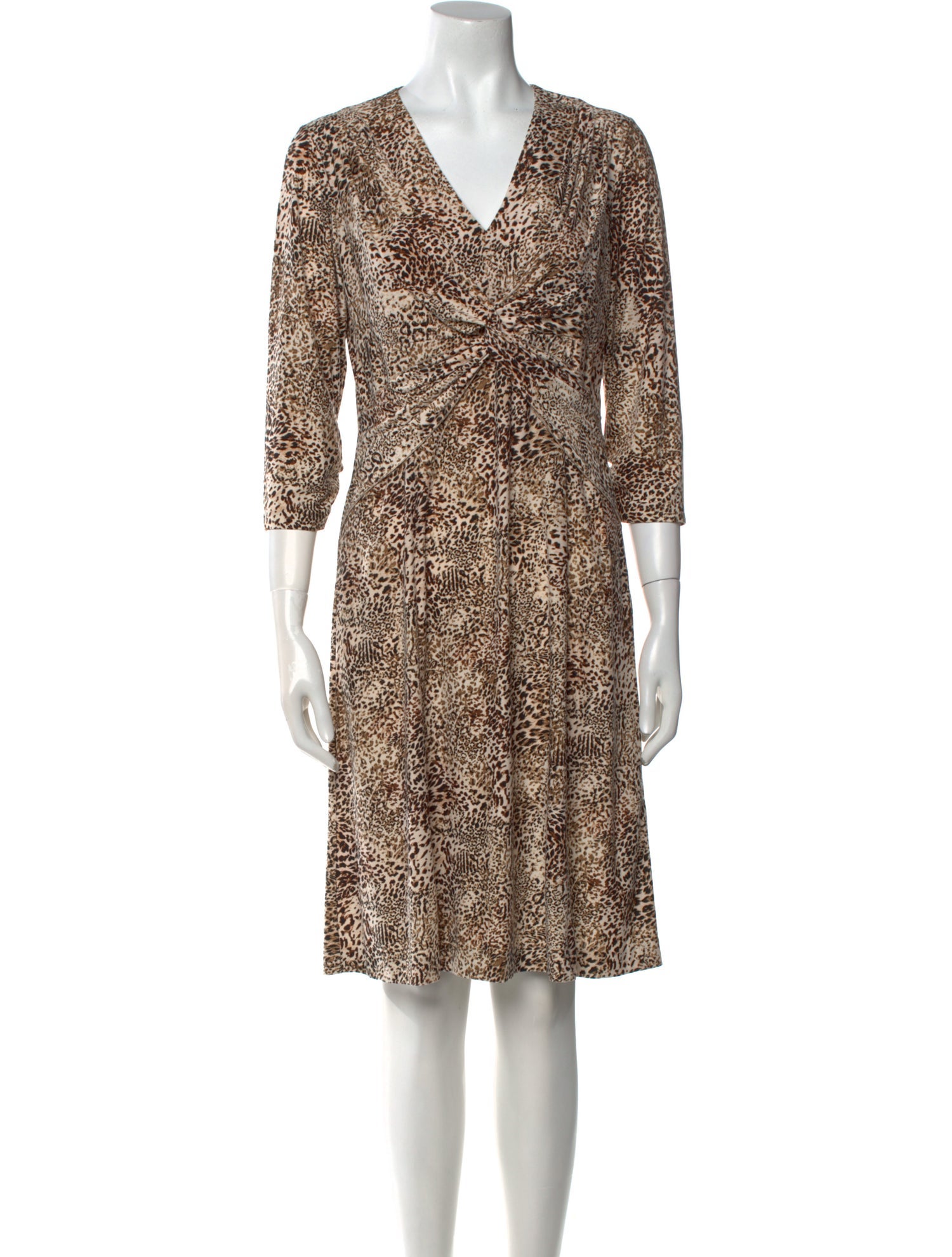 Leggiadro Animal Print Knee-Length Dress