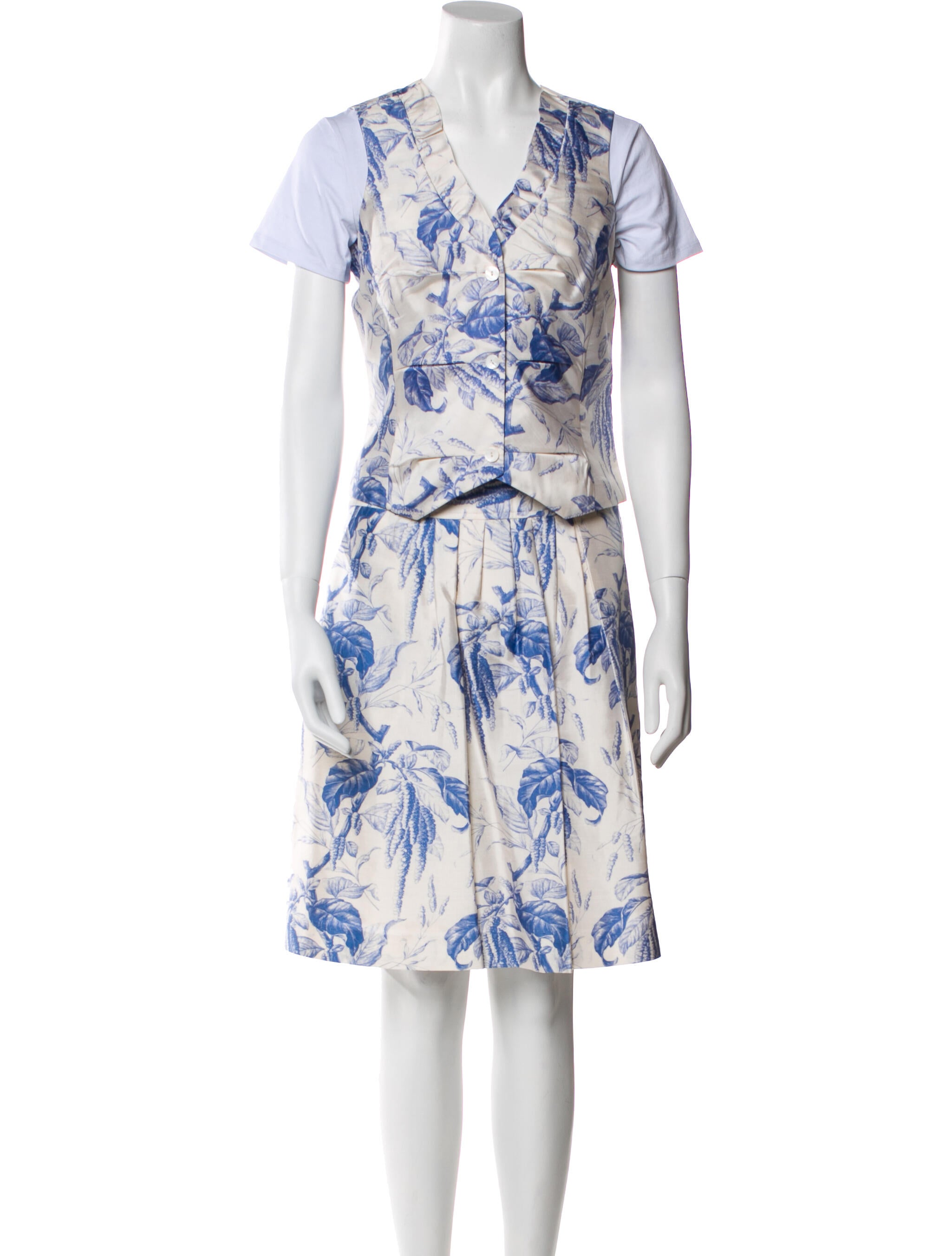 Leggiadro Silk Printed Skirt Set