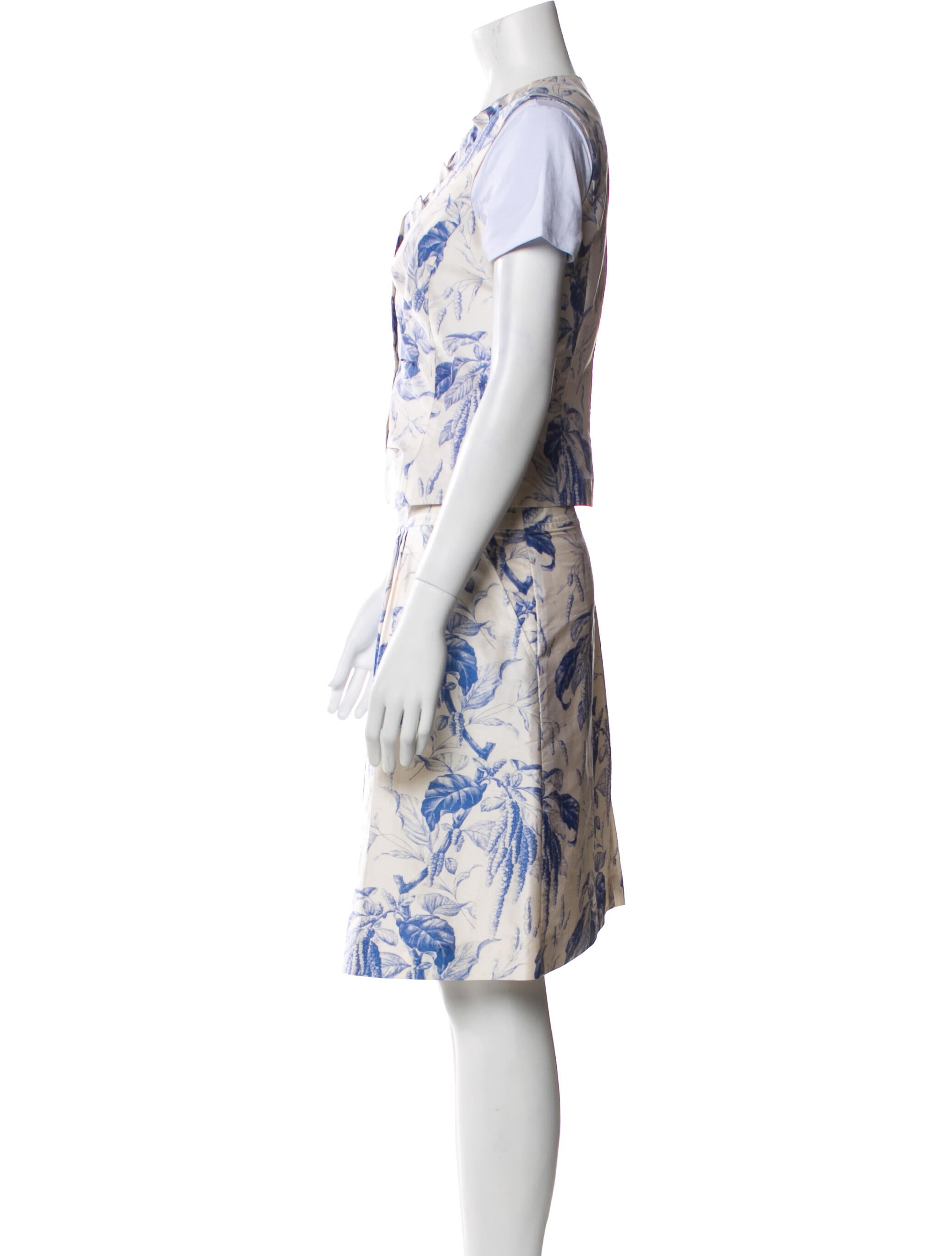 Leggiadro Silk Printed Skirt Set