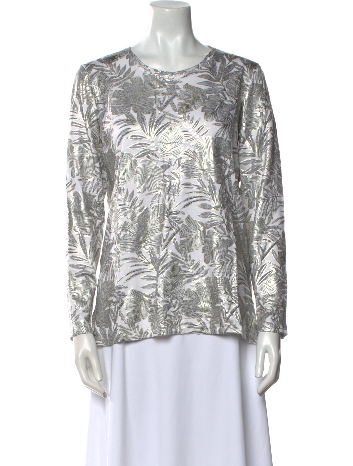 Leggiadro Printed Scoop Neck Sweatshirt w/ Tags