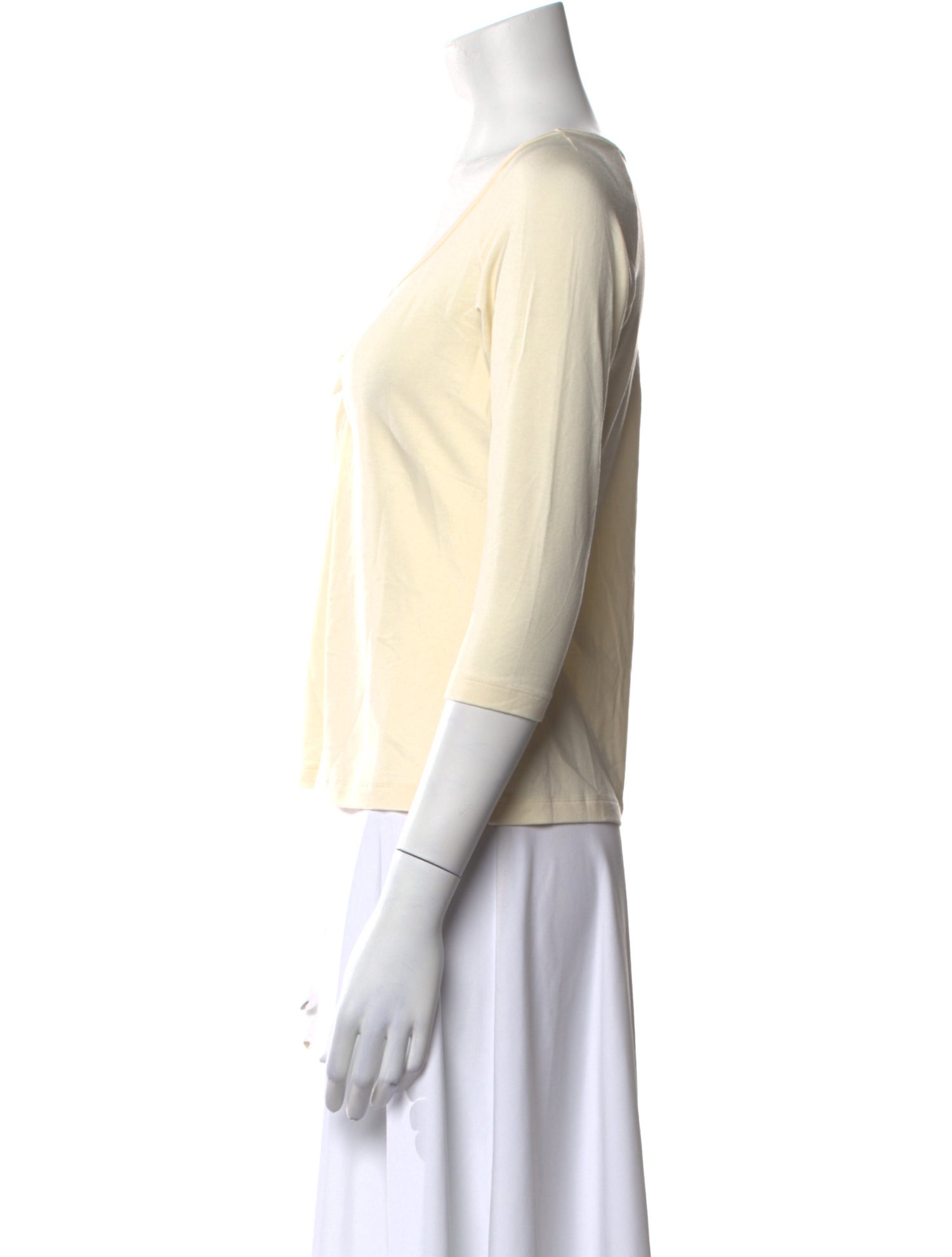 Leggiadro Scoop Neck Three-Quarter Sleeve Top w/ Tags