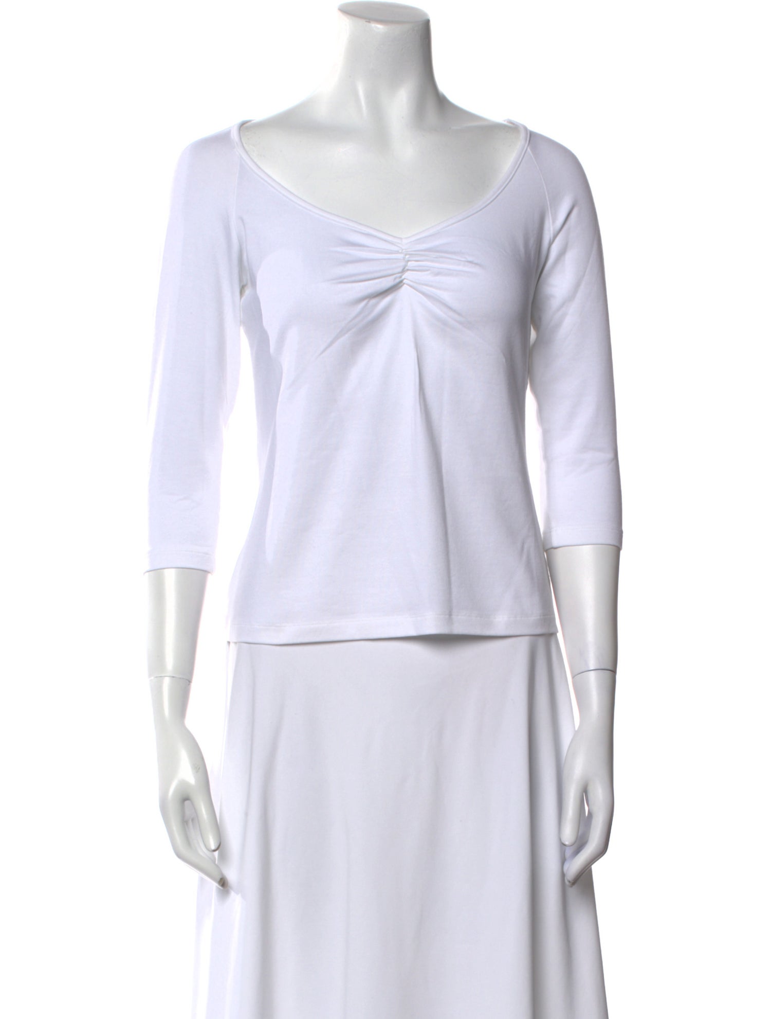 Leggiadro Scoop Neck Three-Quarter Sleeve Top w/ Tags