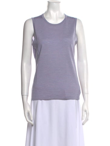 Pre-owned Leggiadro Wool Crew Neck Top W/ Tags In Purple