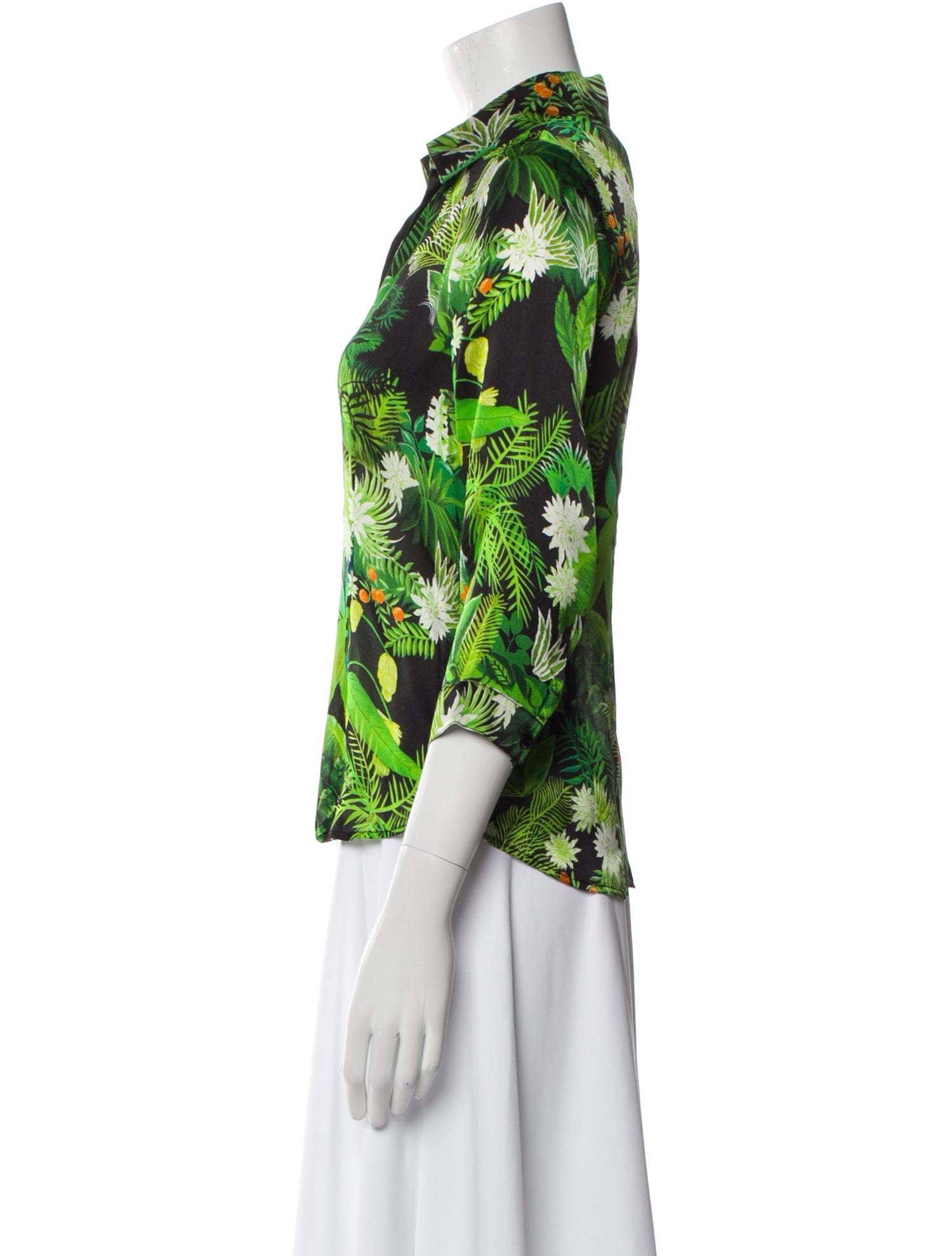 Leggiadro Silk Floral Print Blouse w/ Tags