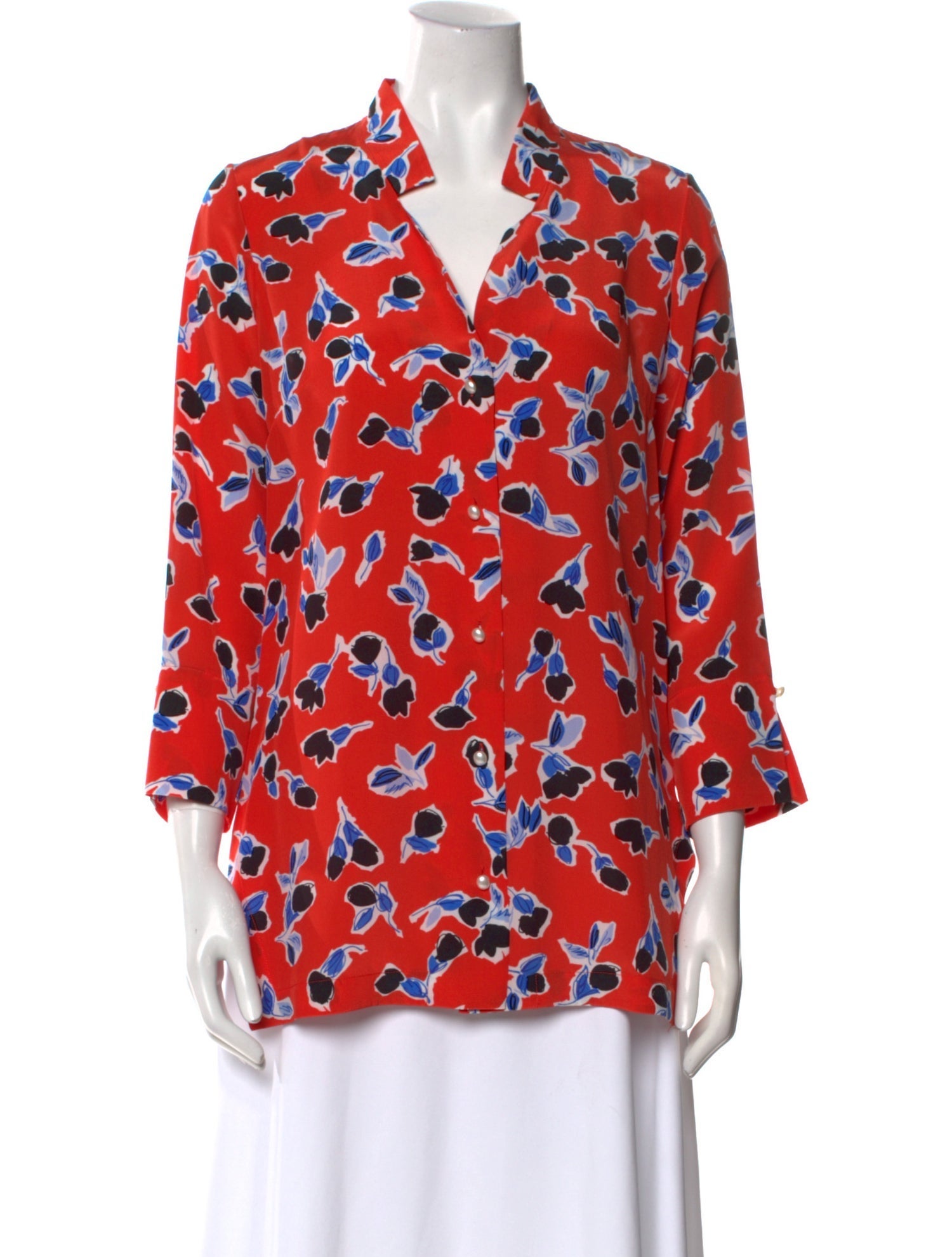 Leggiadro Printed V-Neck Polo w/ Tags