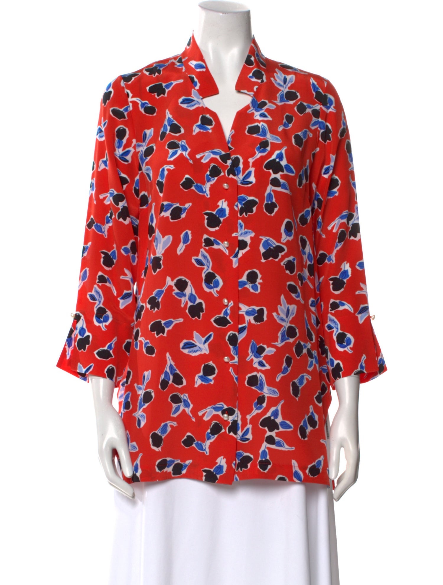 Leggiadro Printed V-Neck Tunic w/ Tags