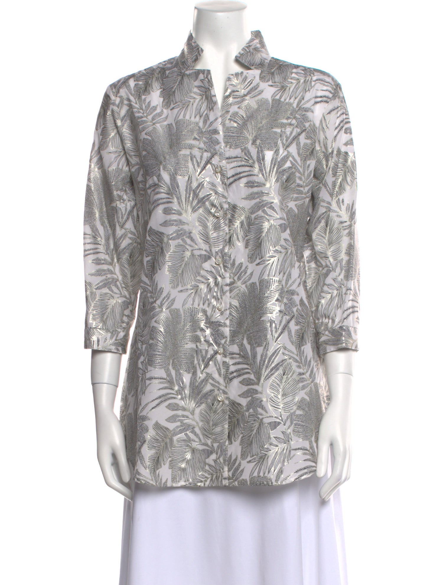 Leggiadro Printed V-Neck Tunic w/ Tags