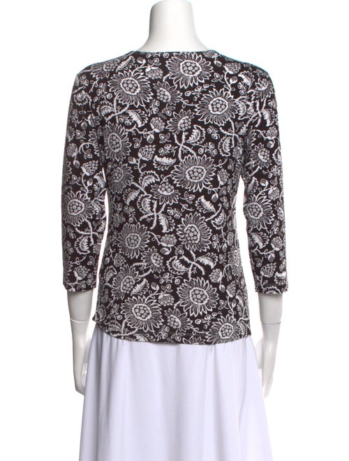 Leggiadro Floral Print Crew Neck Top