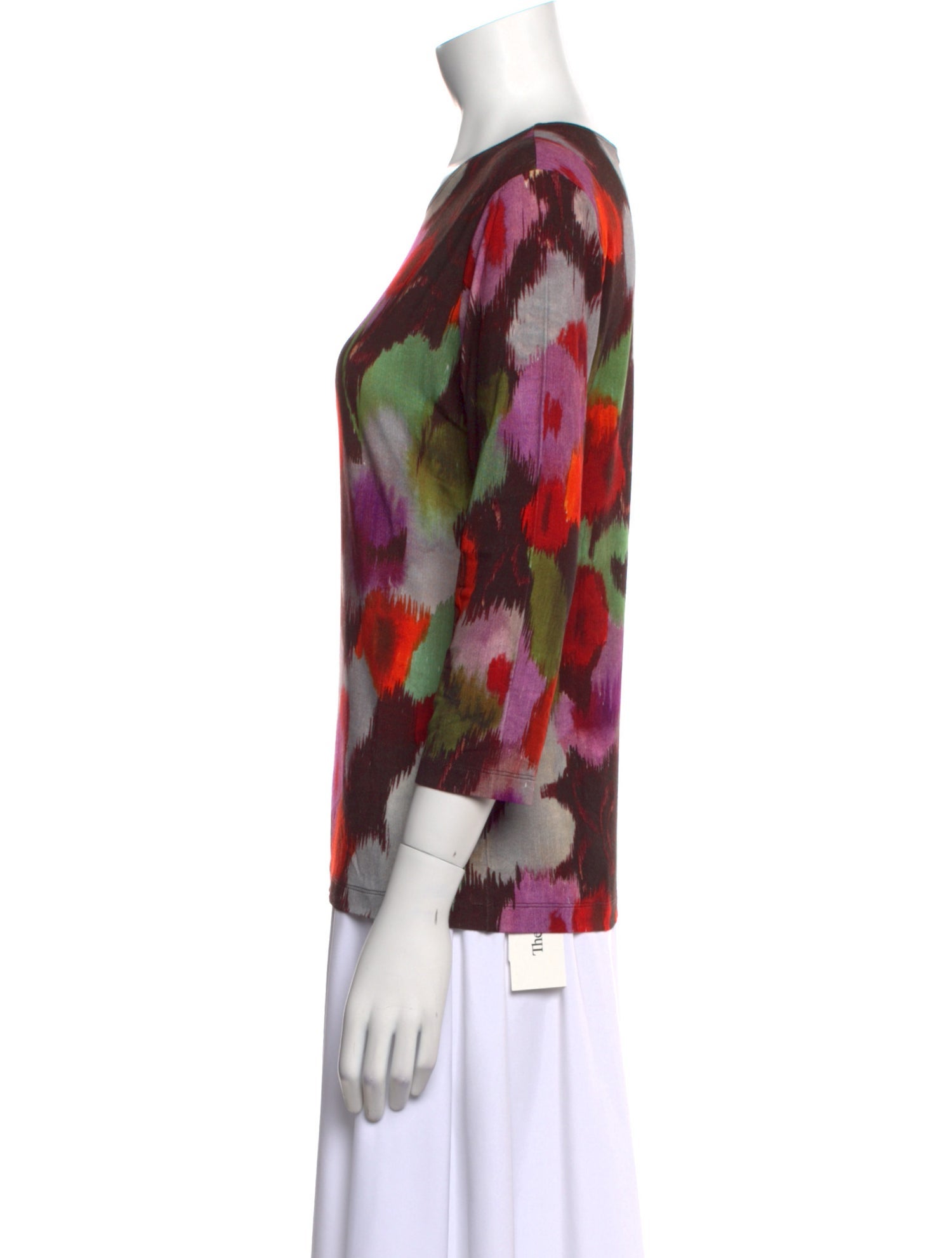 Leggiadro Printed Scoop Neck Top w/ Tags