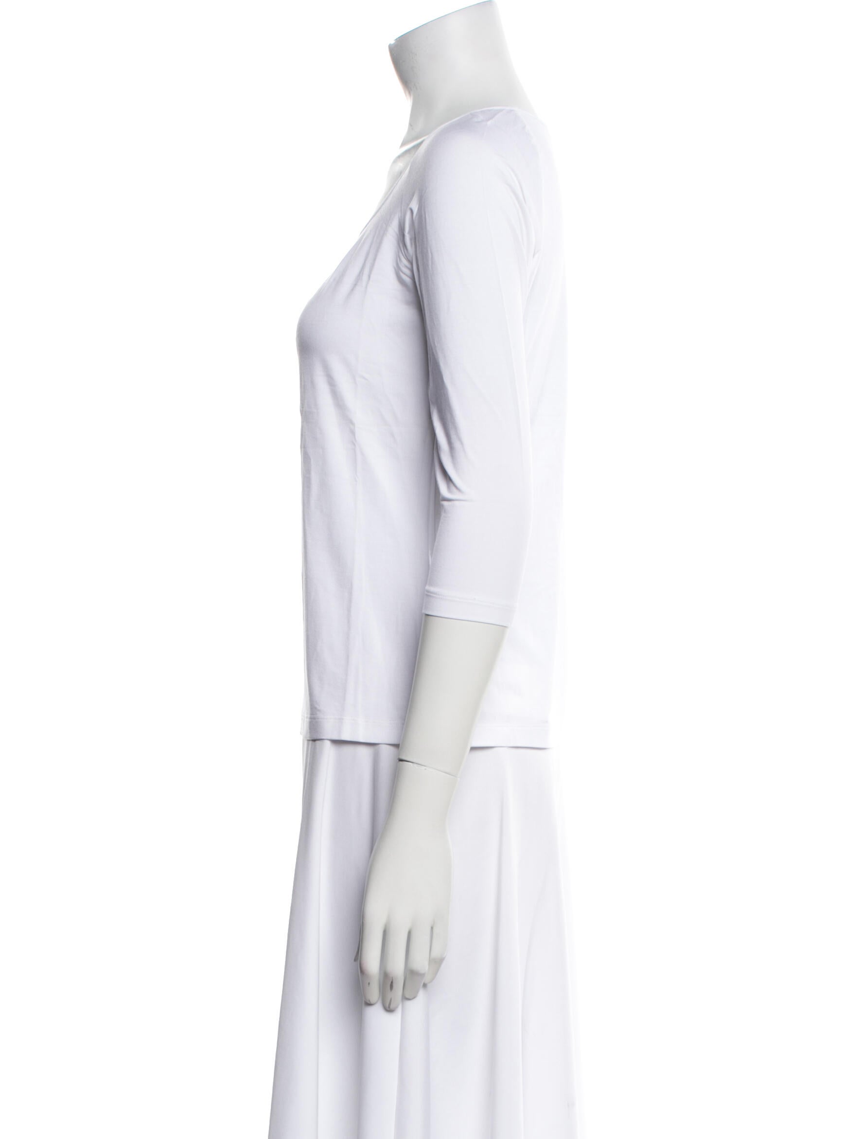 Leggiadro Scoop Neck Three-Quarter Sleeve Top