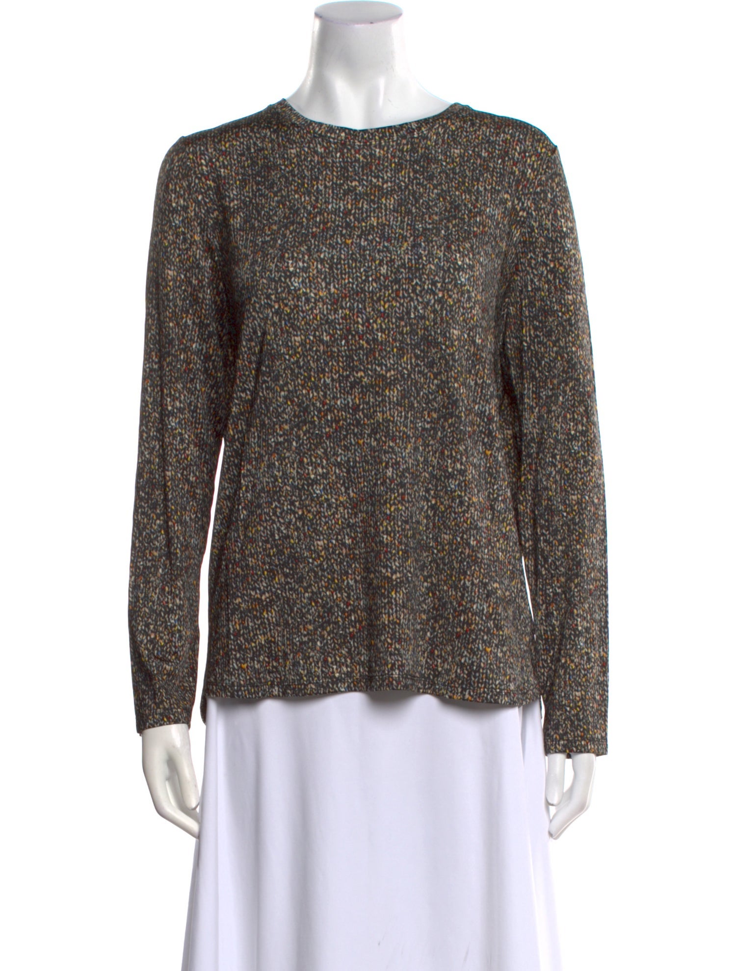 Leggiadro Printed Crew Neck Blouse