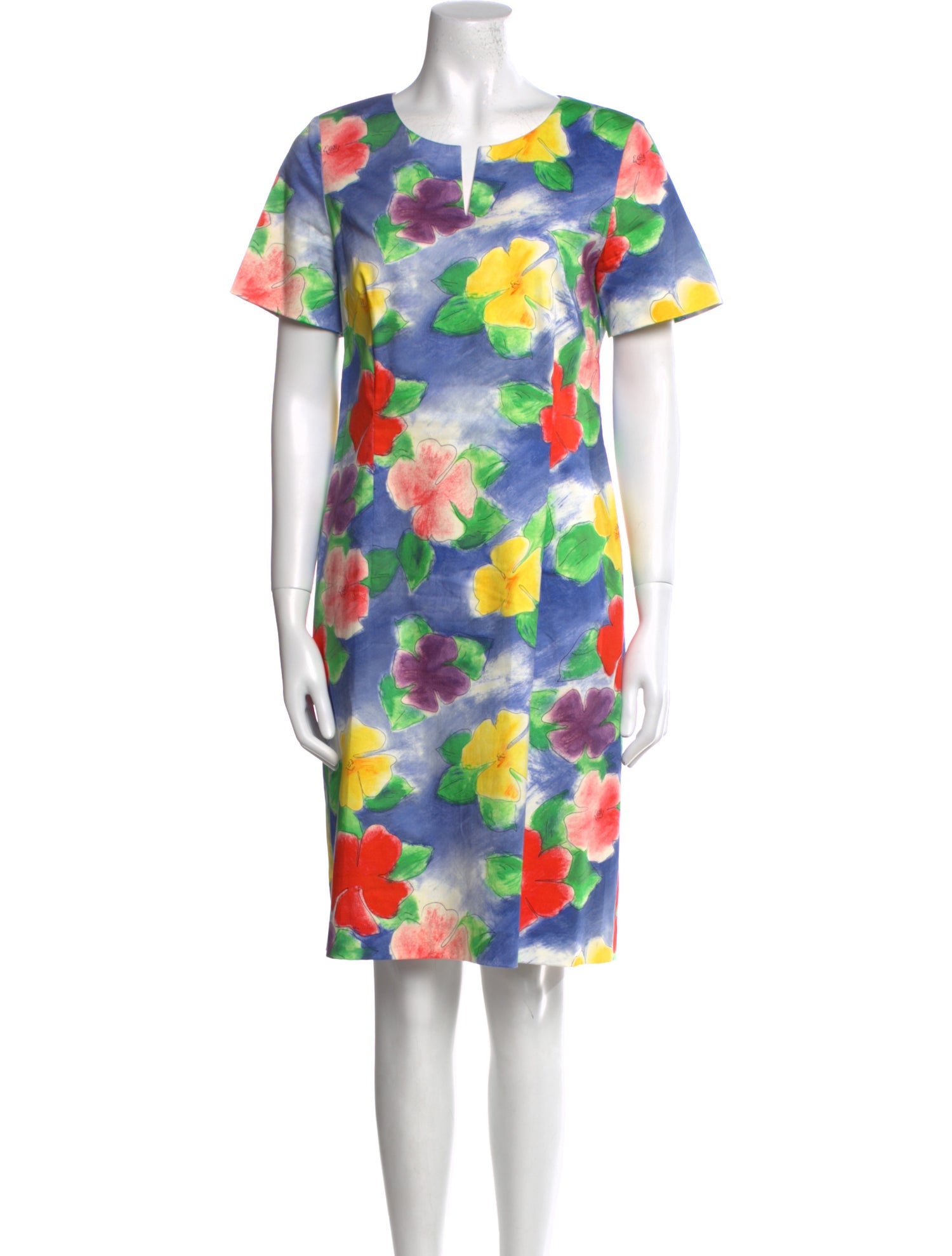 Leggiadro Floral Print Knee-Length Dress