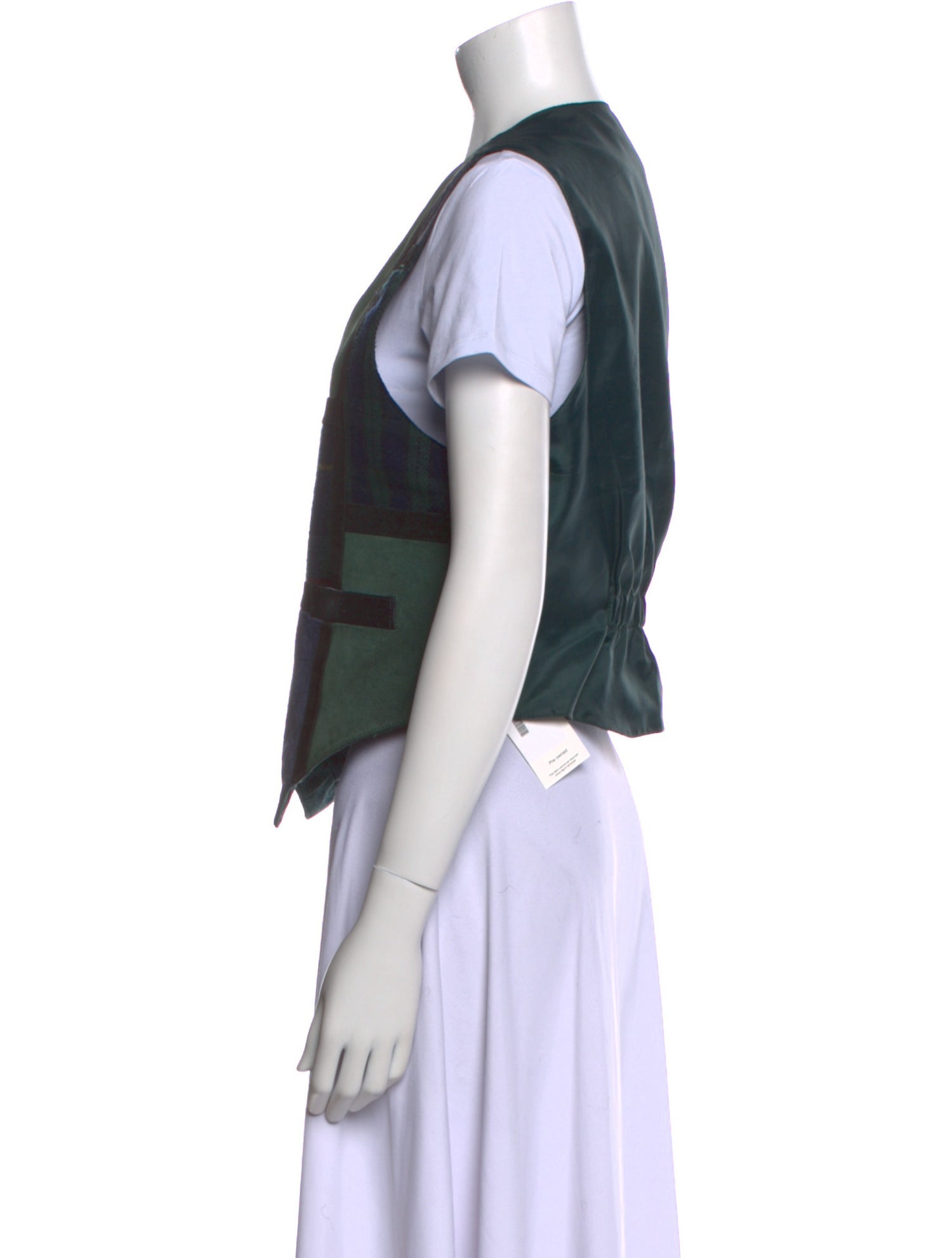 Learsi Leather Plaid Print Crop Top