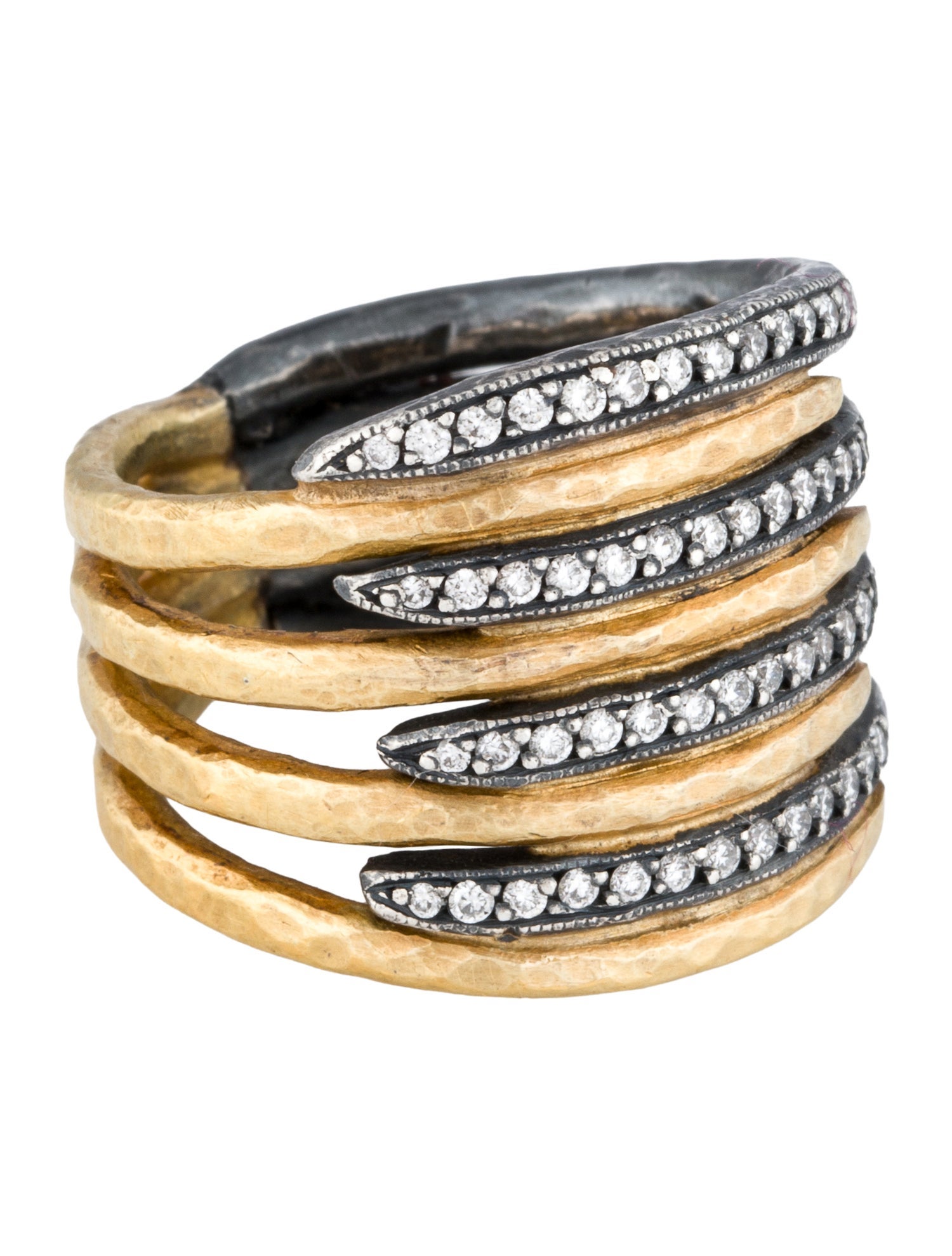 Lika Behar Diamond 8 Band Zebra Ring