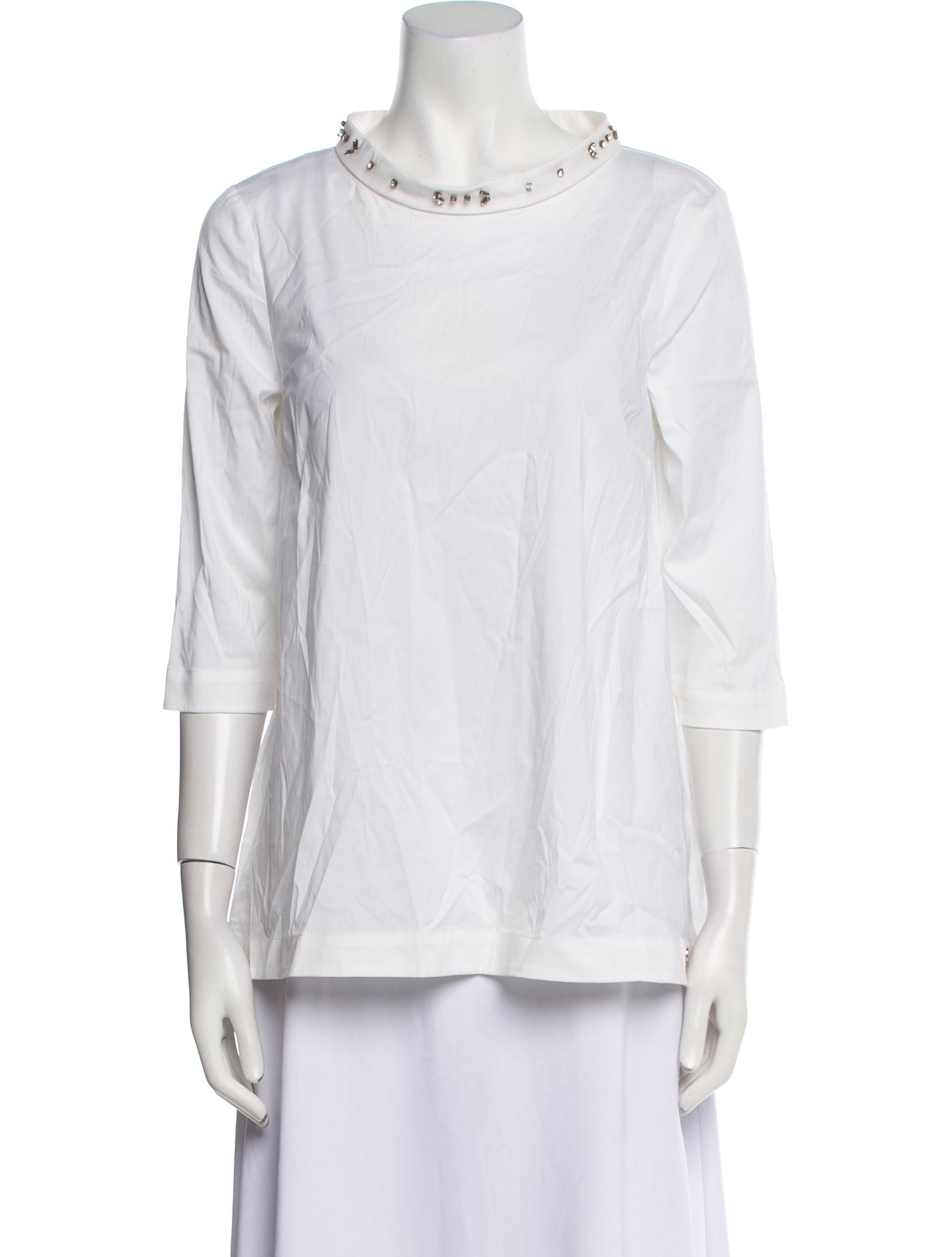 LIU JO Mock Neck Three-Quarter Sleeve Blouse