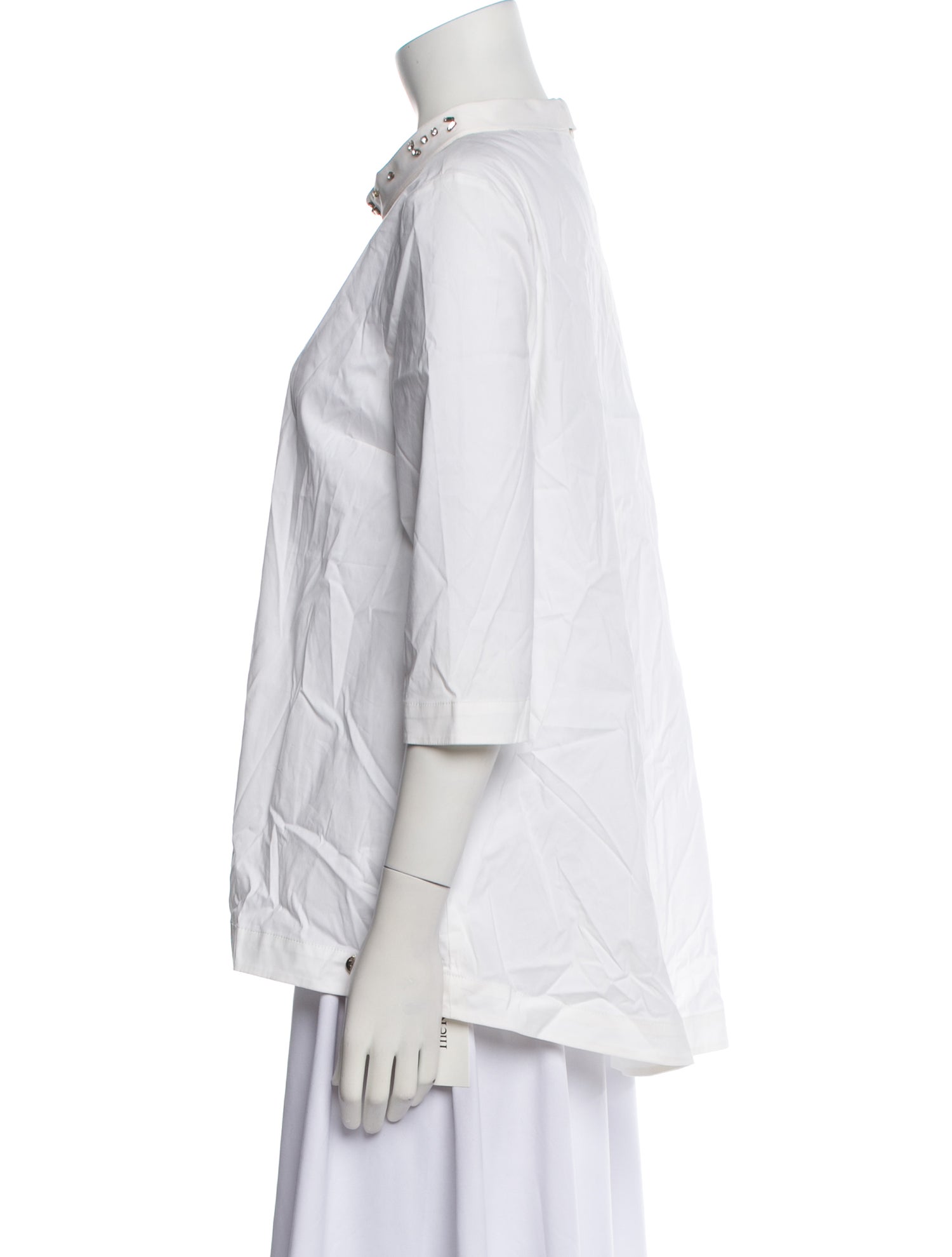 LIU JO Mock Neck Three-Quarter Sleeve Blouse