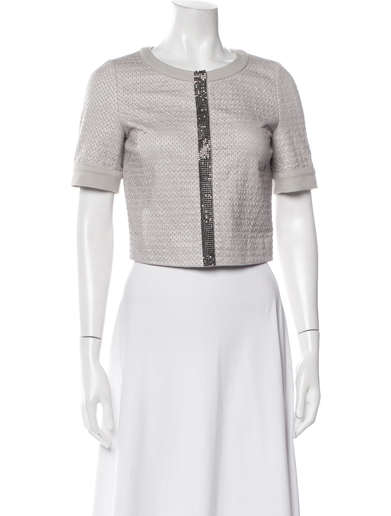 LIU JO Wool Crew Neck Crop Top