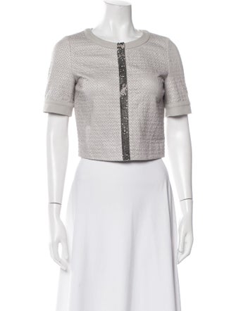 LIU JO Wool Crew Neck Crop Top