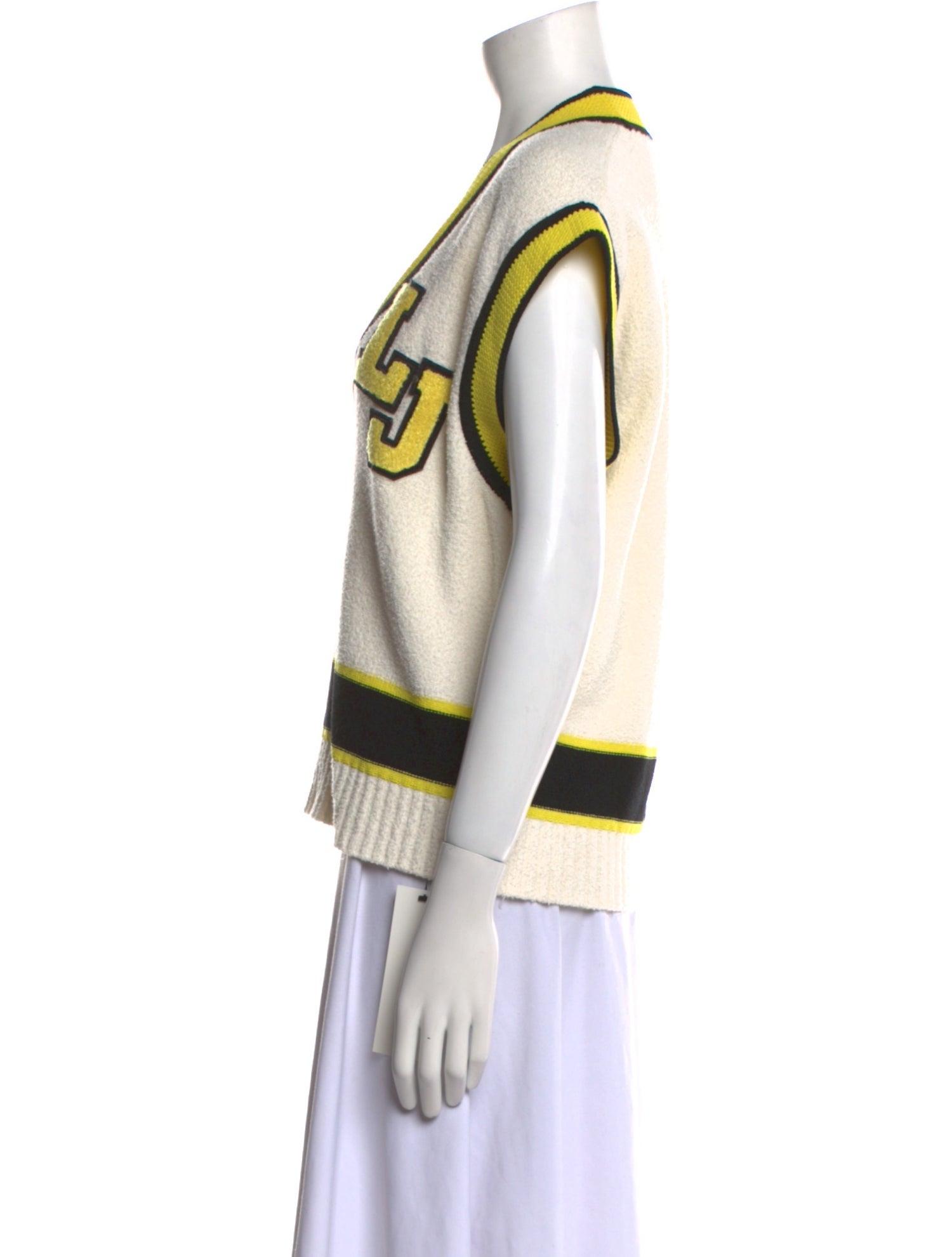 LIU JO Striped Plunge Neckline Sweater