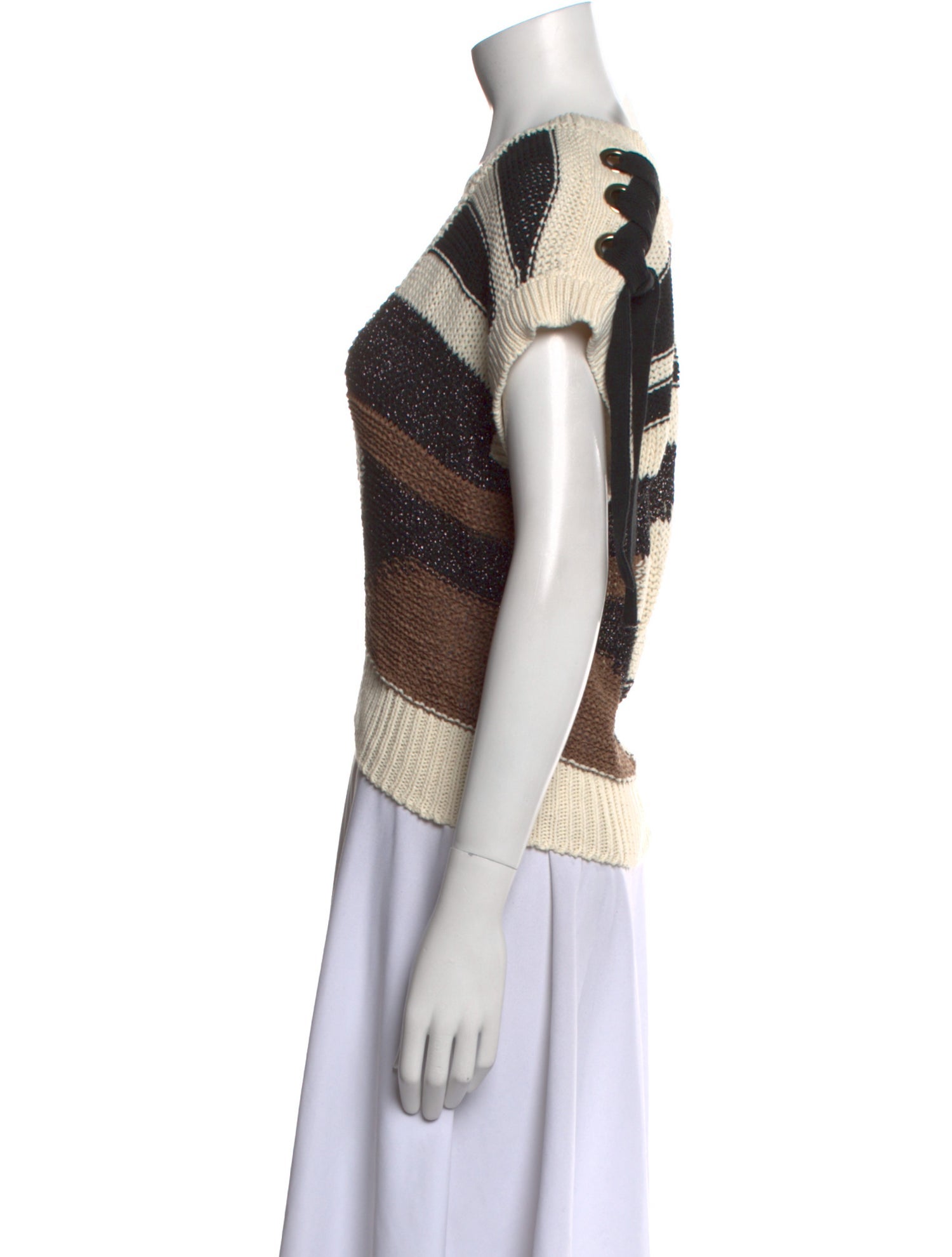 LIU JO Striped V-Neck Sweater