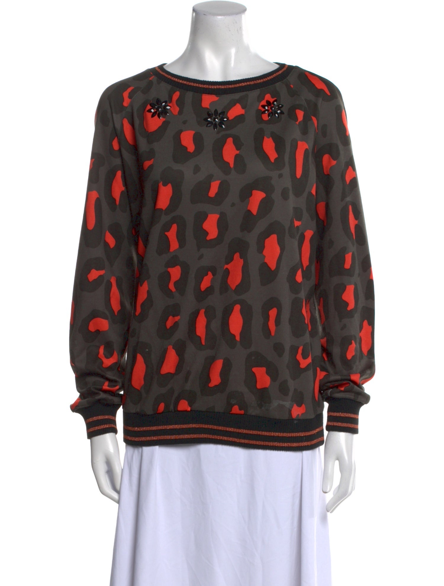 LIU JO Printed Bateau Neckline Sweatshirt