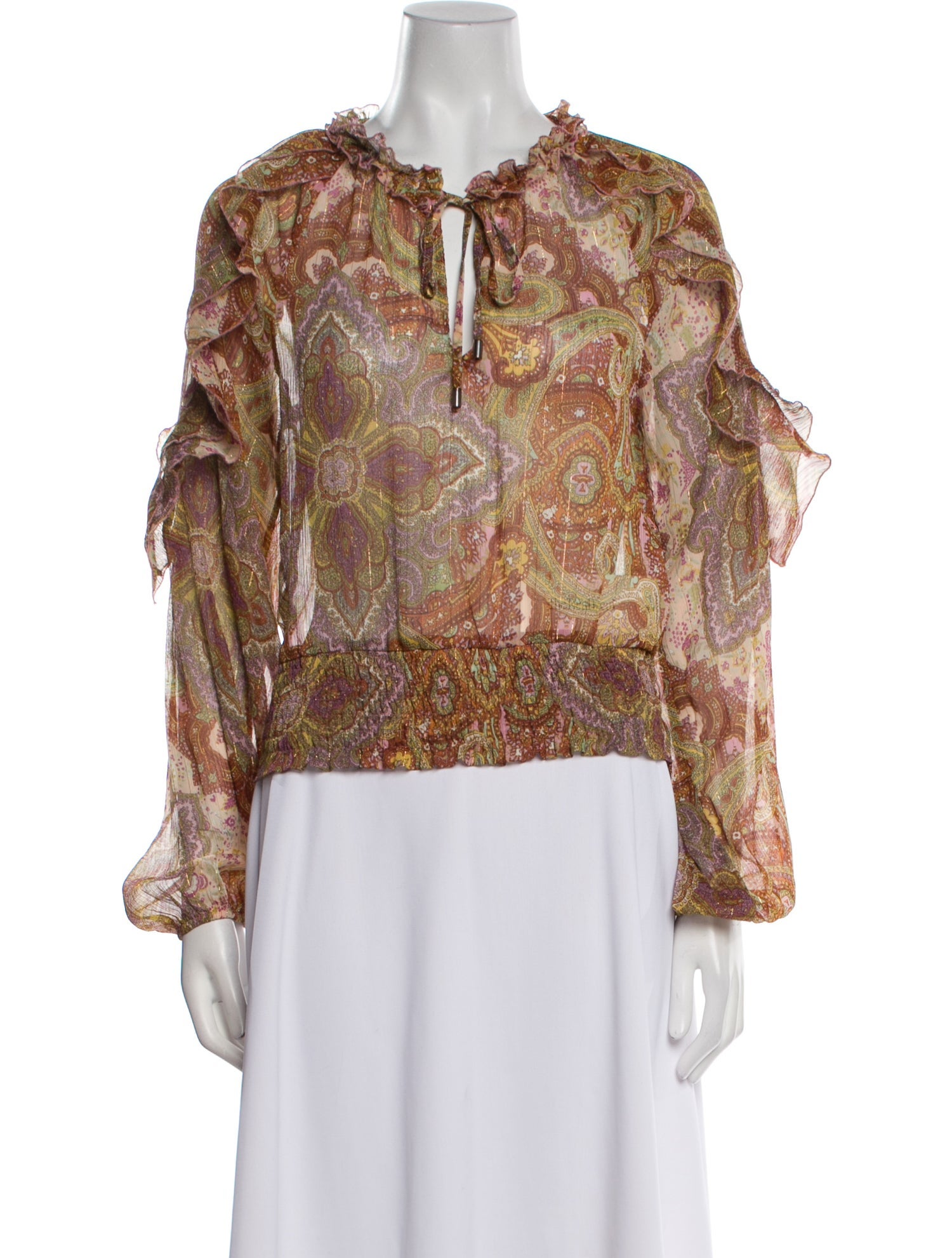 LIU JO Paisley Print Tie Neck Blouse