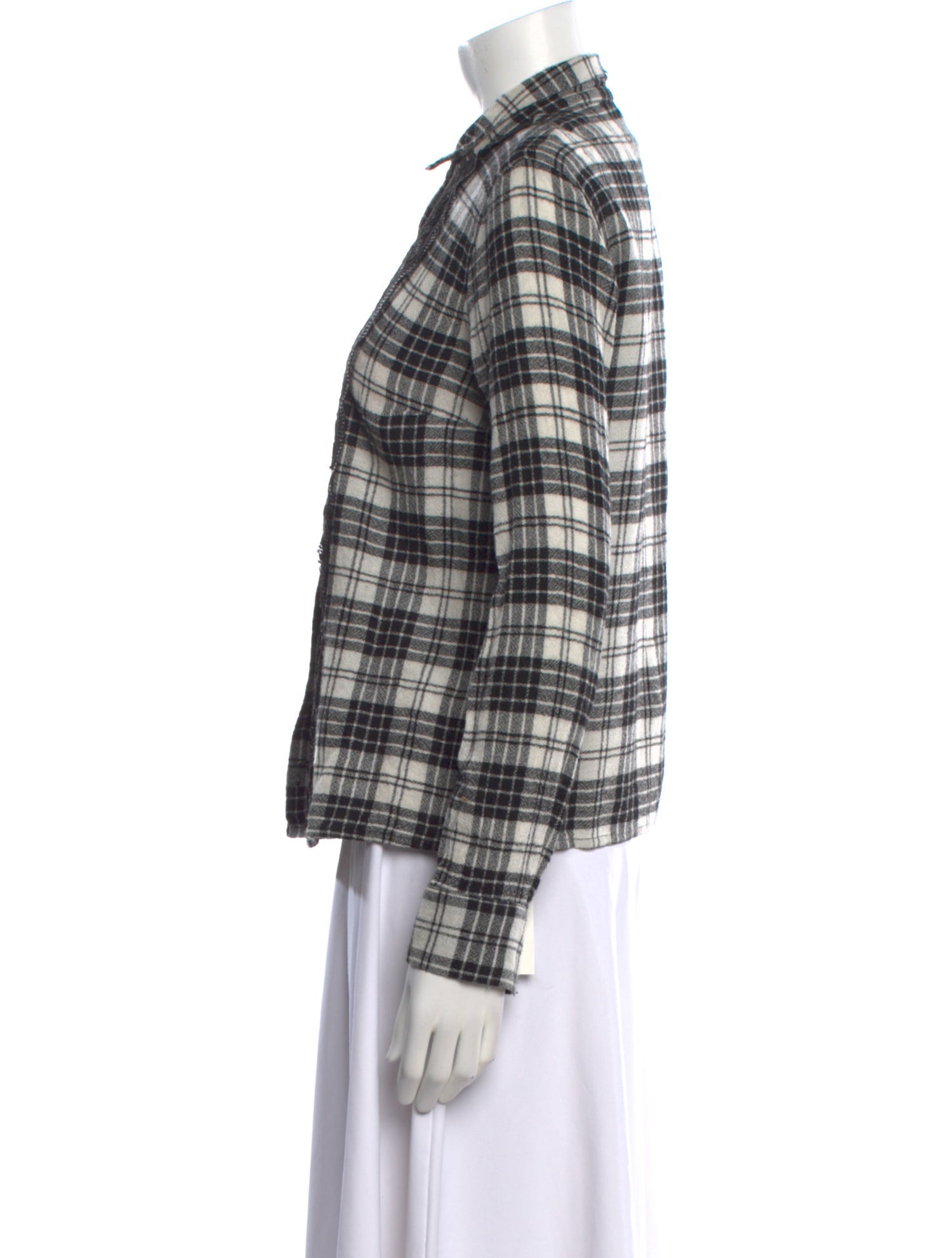 LIU JO Plaid Print Long Sleeve Button-Up Top