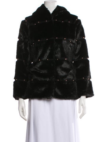 Pre-owned Liu •jo Faux Fur Jacket In Black