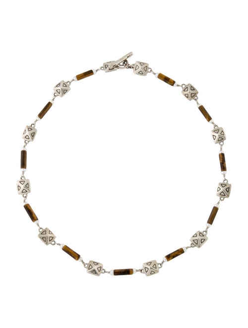 Lisa Jenks Pearl & Tiger's Eye Chain Necklace