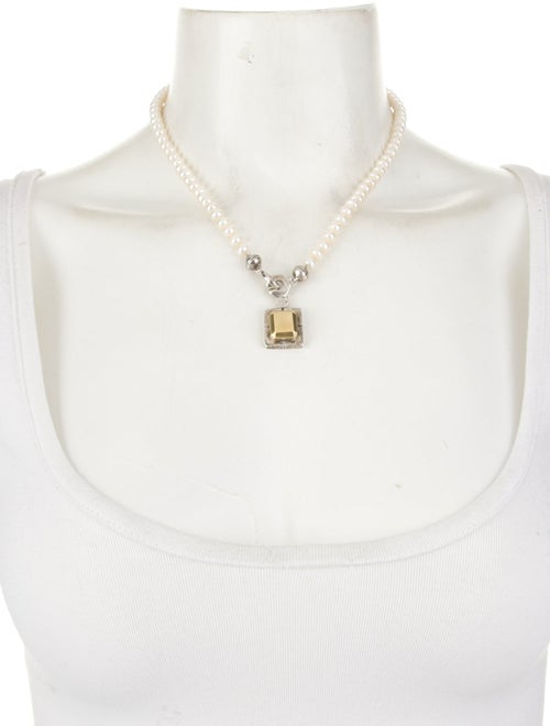 Lisa Jenks Two-Tone Pearl Pendant Necklace