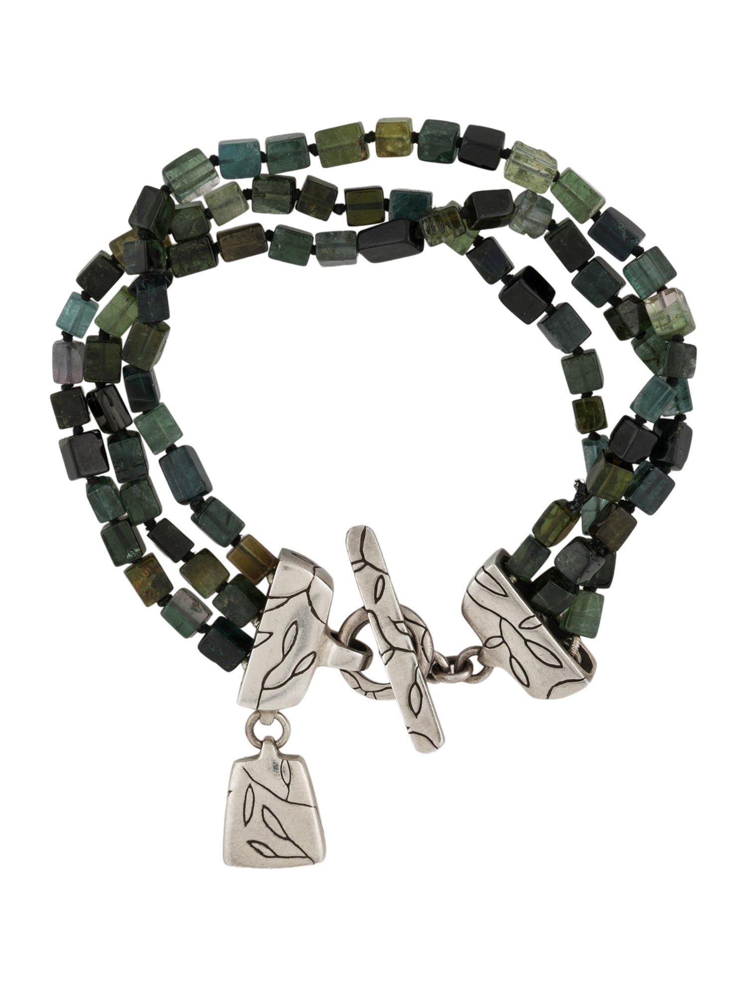 Lisa Jenks Green & Black Stone Multistrand Bracelet