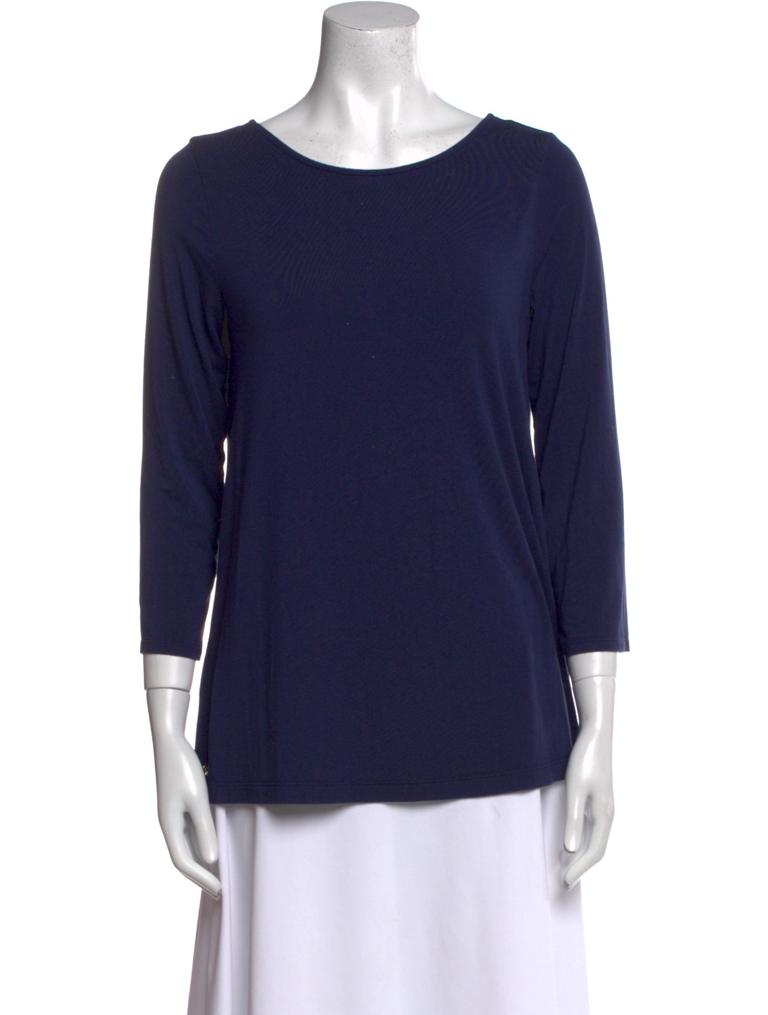 Lily Phellera Bateau Neckline Three-Quarter Sleeve Top