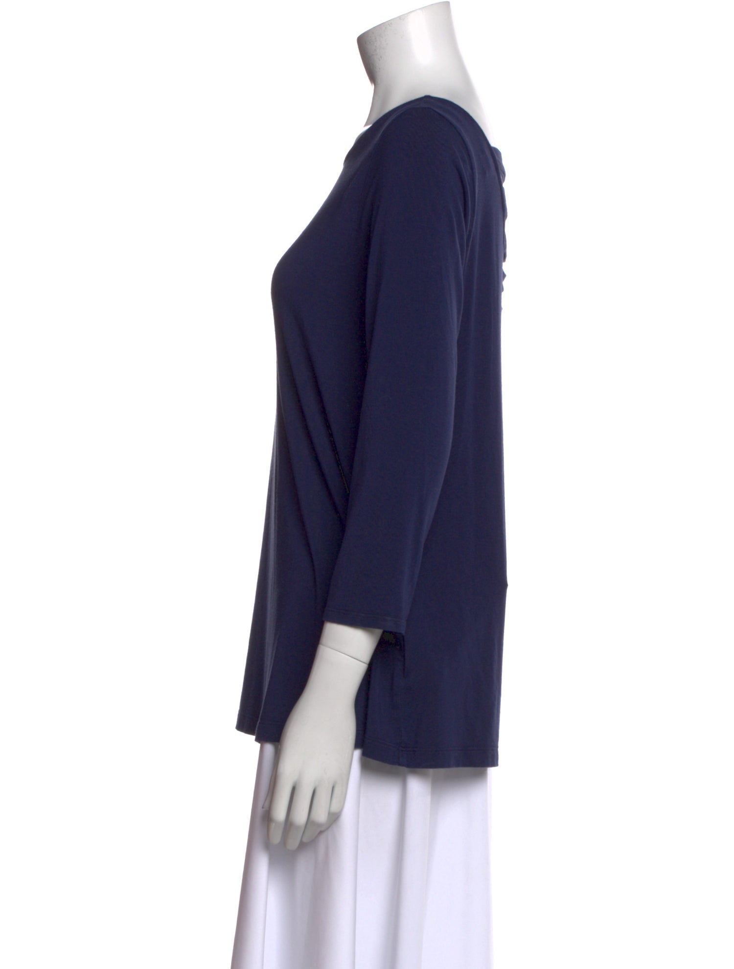 Lily Phellera Bateau Neckline Three-Quarter Sleeve Top