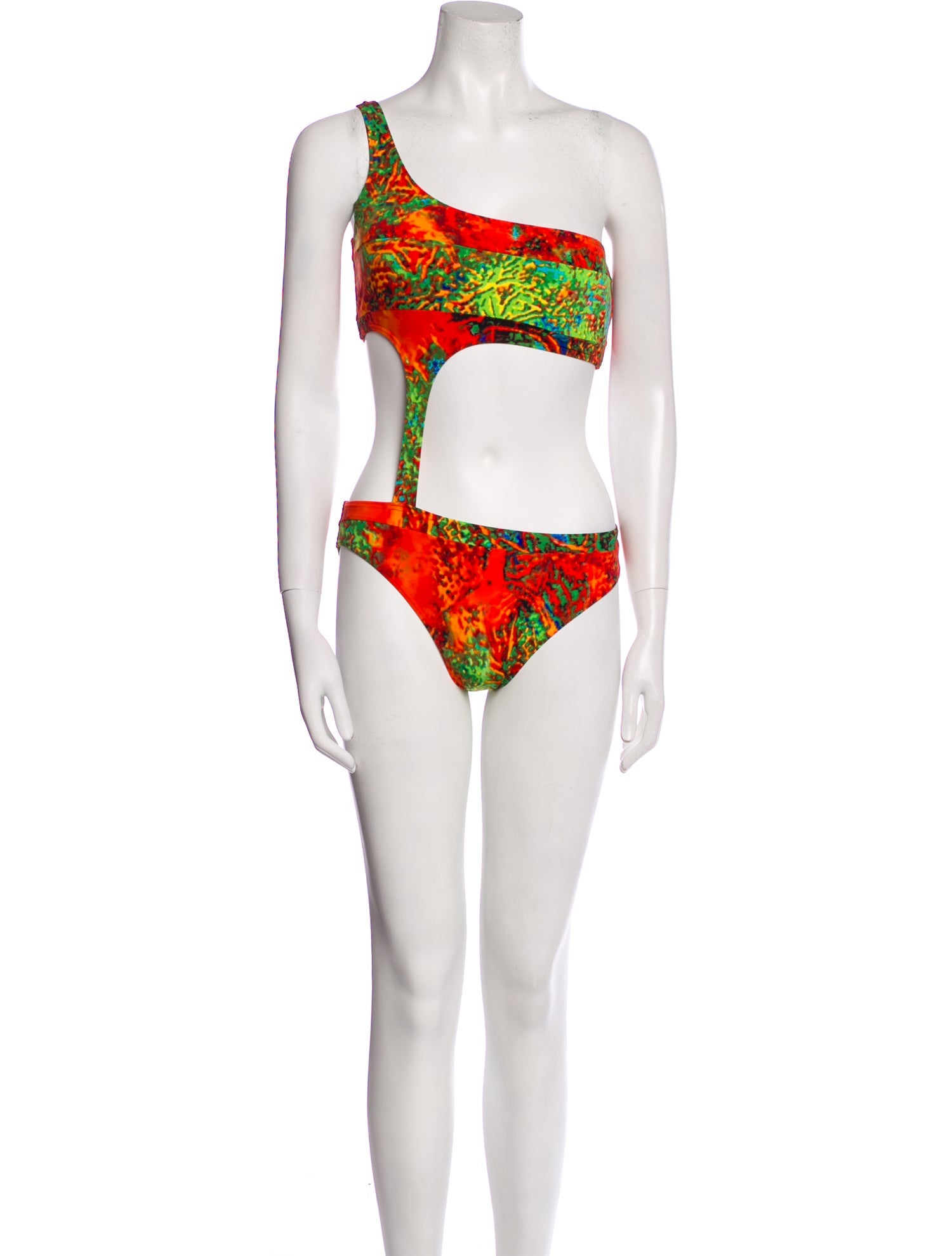 Lisa Maree Printed Cutout Accent One-Piece w/ Tags