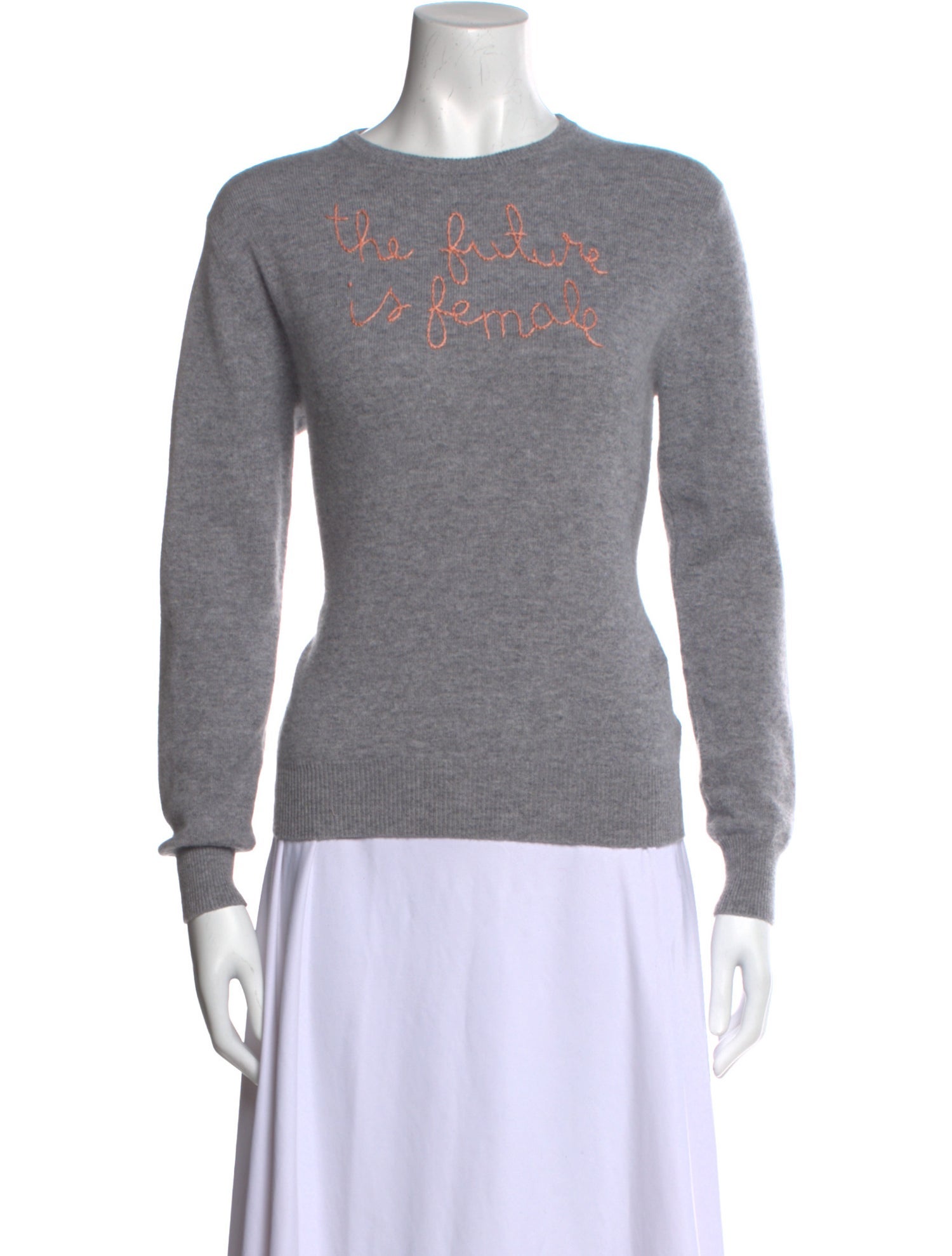 Lingua Franca Cashmere Graphic Print Sweater Grey Knitwear, Clothing