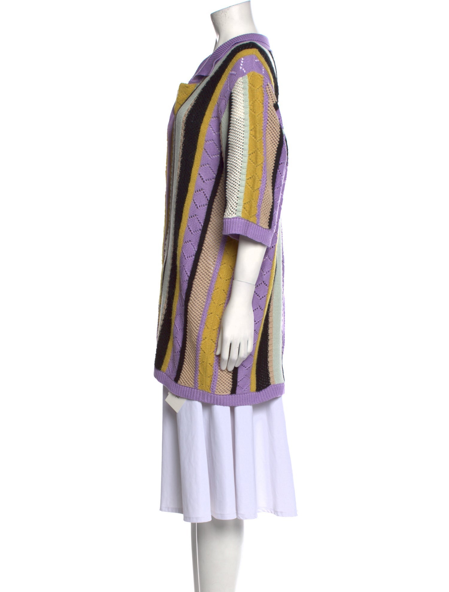 Lingua Franca Striped V-Neck Sweater