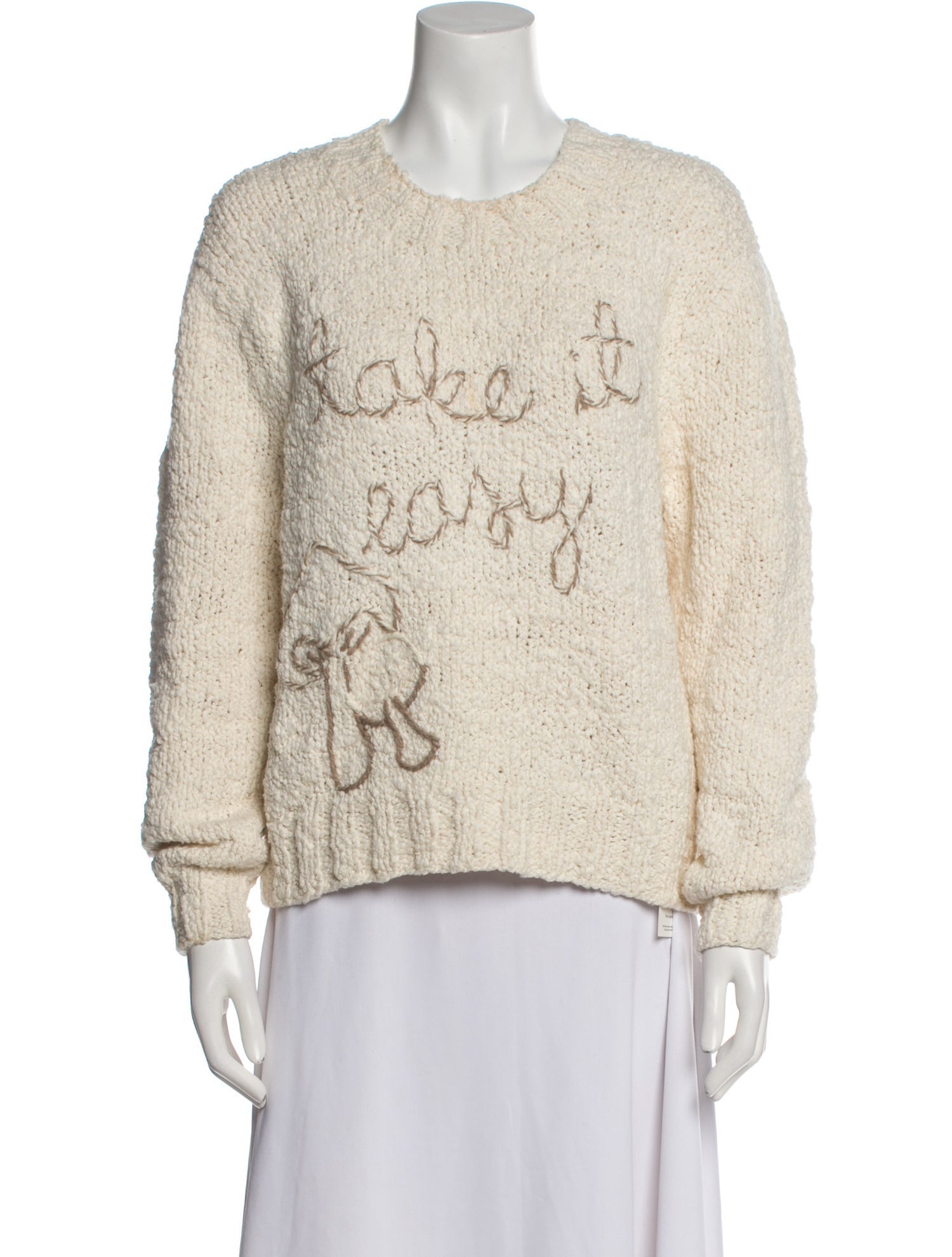 Lingua Franca Graphic Print Crew Neck Sweater