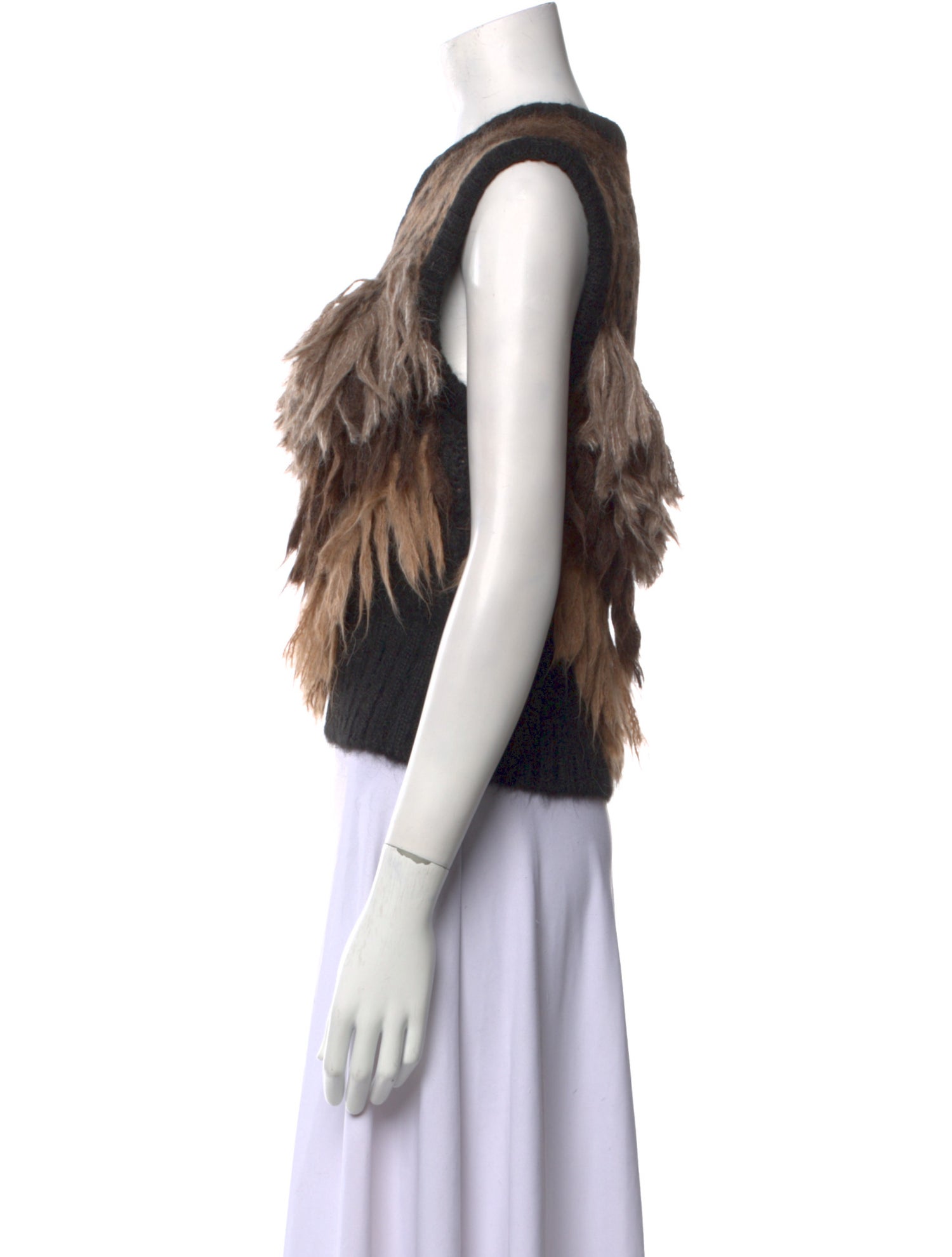 Lingua Franca Alpaca Colorblock Pattern Vest w/ Tags