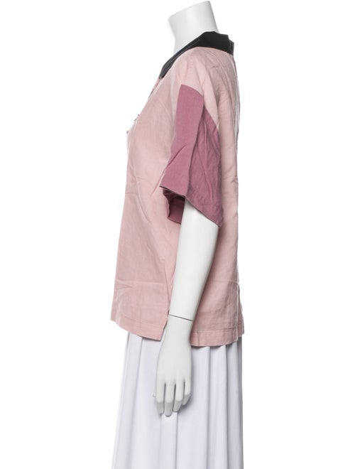 Lingua Franca Linen Printed Button-Up Top