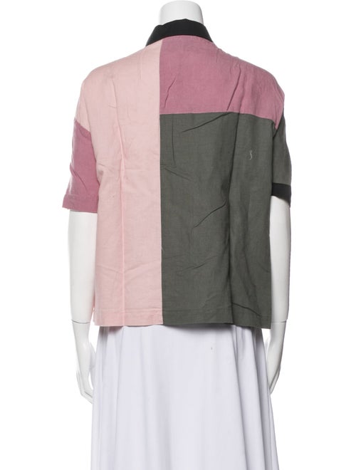 Lingua Franca Linen Printed Button-Up Top