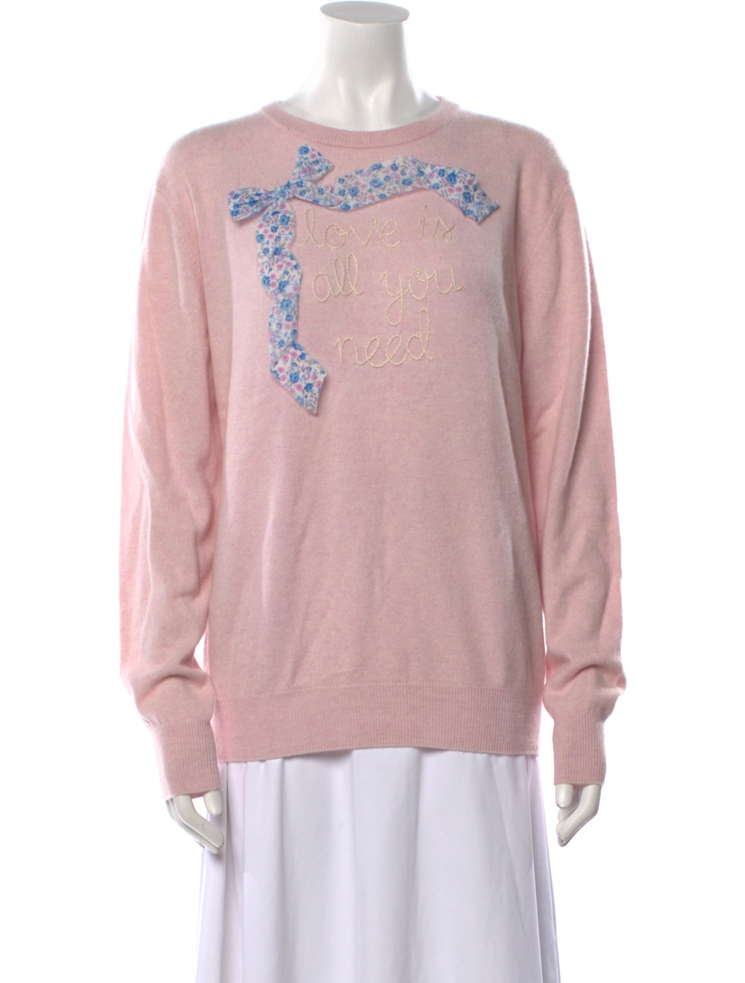 Lingua Franca Cashmere Graphic Print Sweater